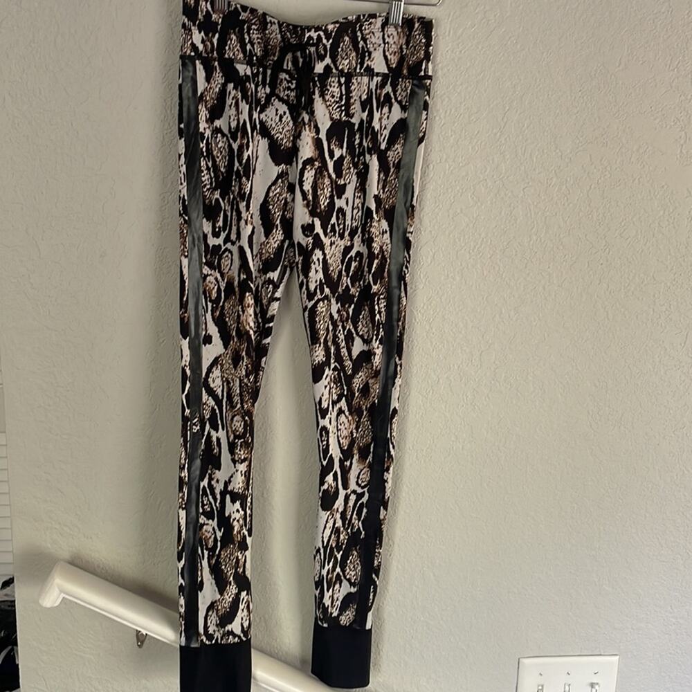 The Upside Animal Print Black Brown Full Length Leggings Mobwife Compression